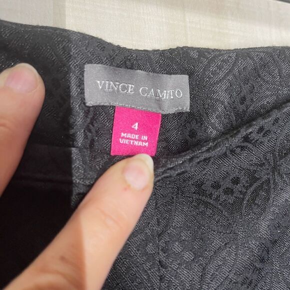 Vince Camuto black patterned pants slacks, size 4 - Picture 6 of 15